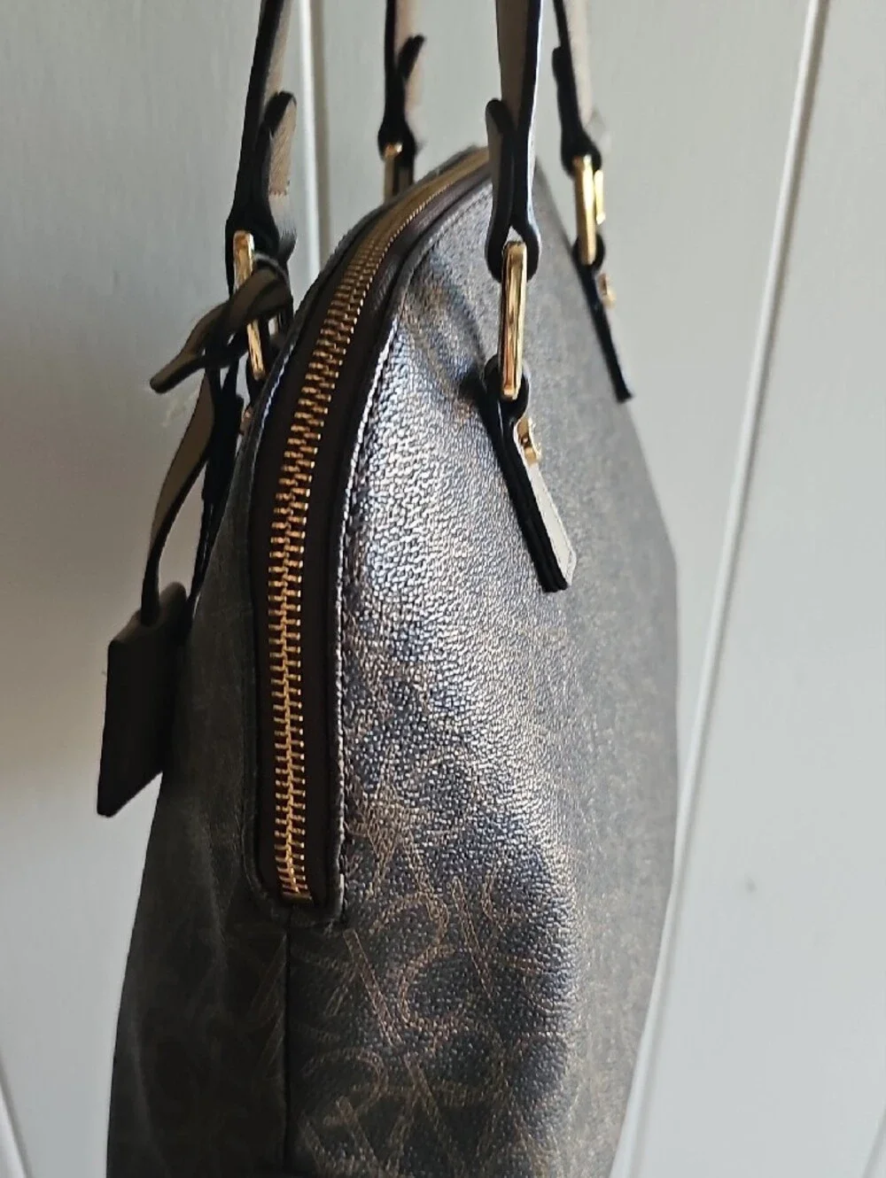 Calvin Klein Dark Brown Monogram Satchel